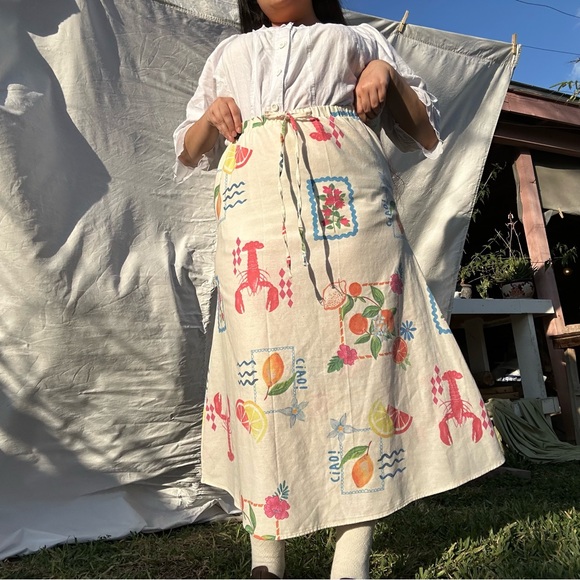 Dresses & Skirts - Fruit and lobster linen skirt
